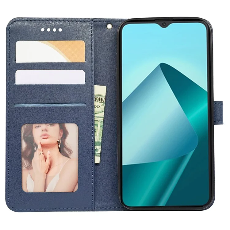 For Wiko T20 Wallet Phone Case Leather Shockproof Cover - Blue