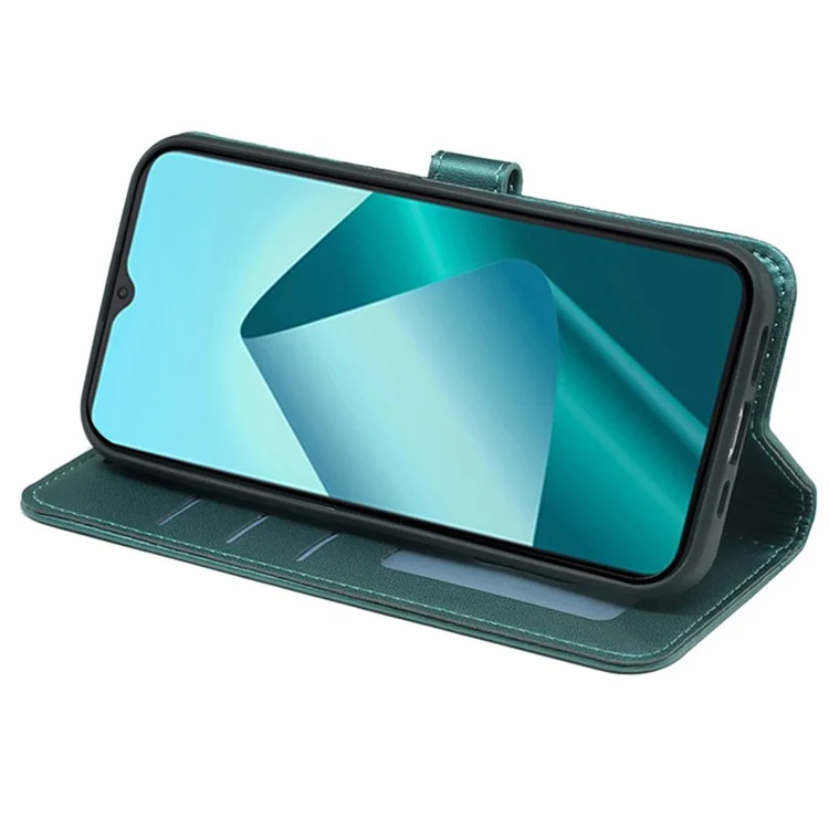 HX02 For Wiko T20 Wallet Case Magnetic Snap Leather Phone Cover with Strap - Green