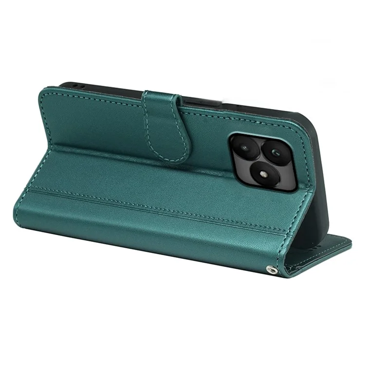 HX02 For Wiko T20 Wallet Case Magnetic Snap Leather Phone Cover with Strap - Green