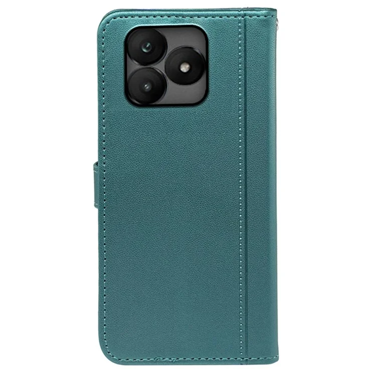 HX02 For Wiko T20 Wallet Case Magnetic Snap Leather Phone Cover with Strap - Green