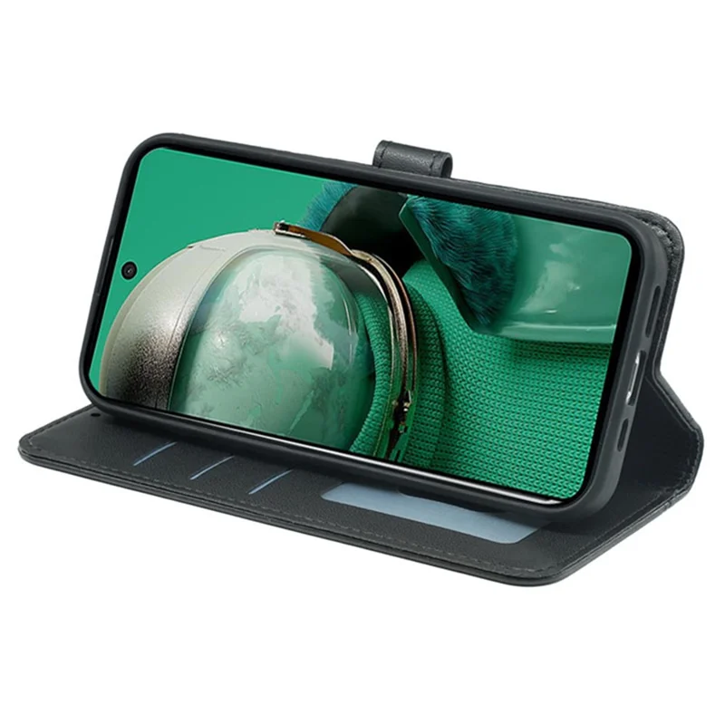 HX02 For HMD Pulse Pro Case Wallet Leather Phone Cover with Strap - Black