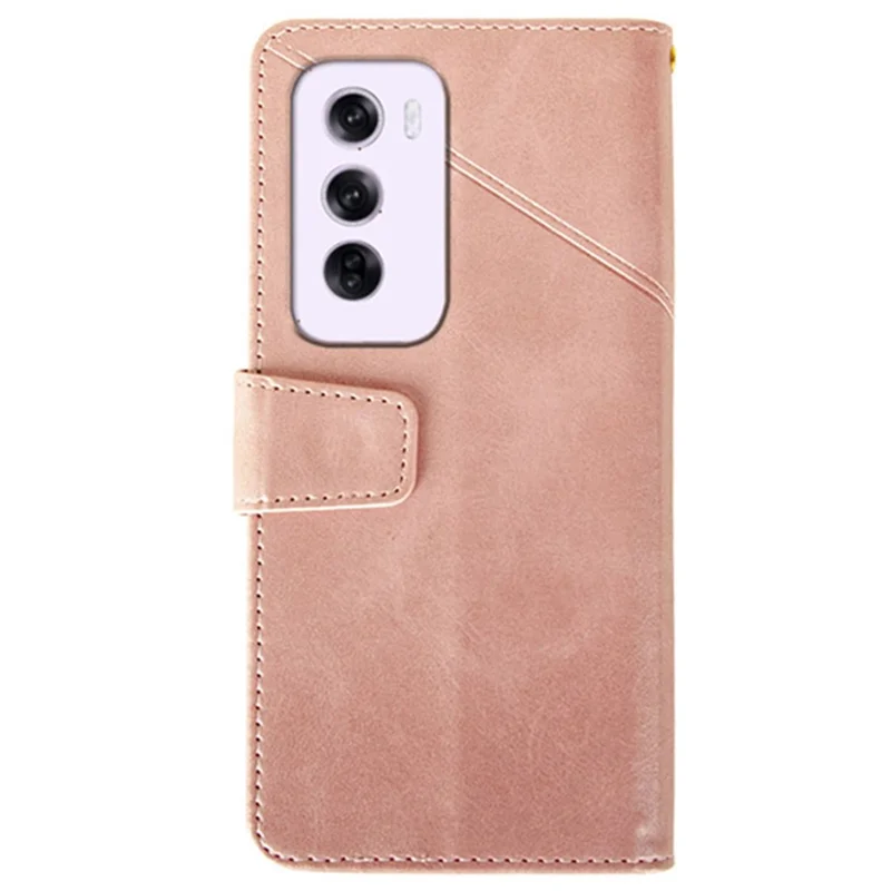 IDEWEI For Oppo Reno12 5G (Global) Wallet Phone Case Calf Texture Stand Leather Cover - Pink