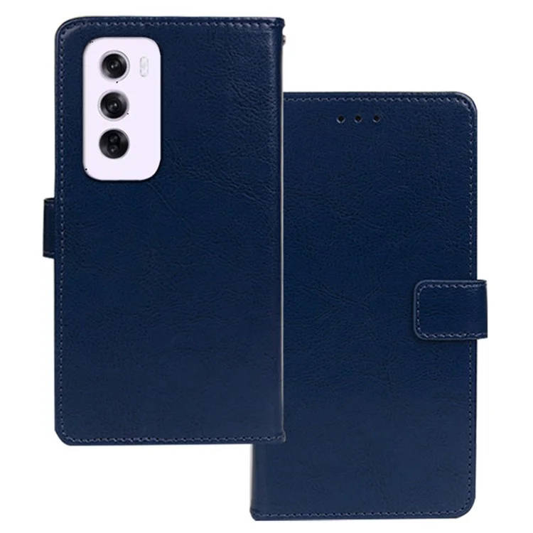 IDEWEI For Oppo Reno12 5G (Global) Phone Case Card Slots Leather Cover Crazy Horse Texture - Blue