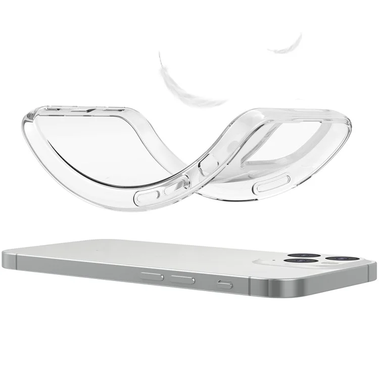 Für iPhone 16 Pro Max Clear TPU Anti-drop Phone Case + Camera Lens Film + 2.5D Arc Edge Tempered Glass Screen Film