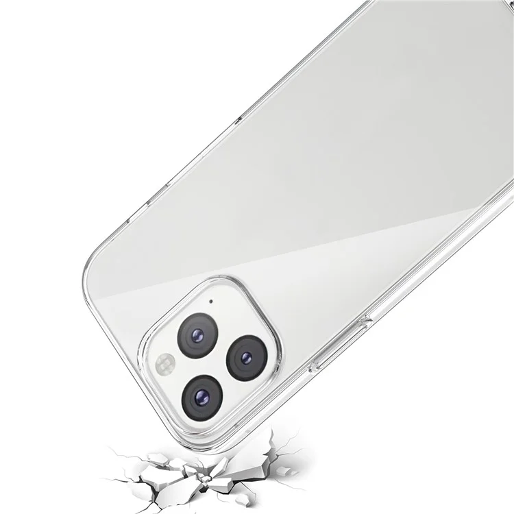 Für iPhone 16 Pro Max Clear TPU Anti-drop Phone Case + Camera Lens Film + 2.5D Arc Edge Tempered Glass Screen Film