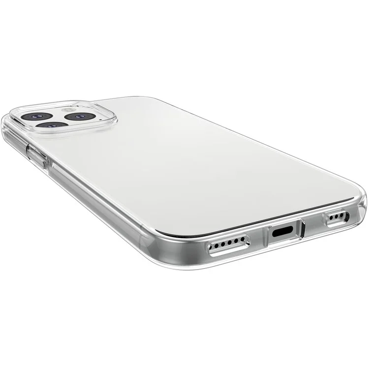 Für iPhone 16 Pro Max Clear TPU Anti-drop Phone Case + Camera Lens Film + 2.5D Arc Edge Tempered Glass Screen Film