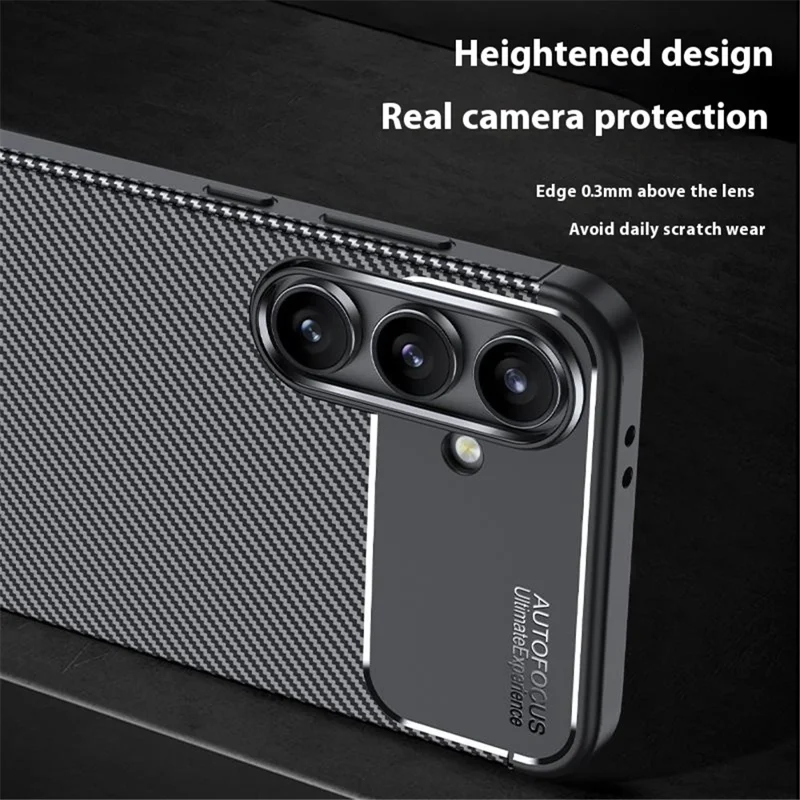For Samsung Galaxy S24 FE Case Carbon Fiber Texture Soft TPU Phone Cover