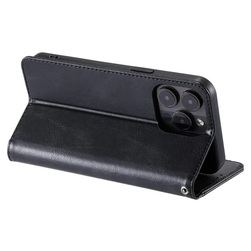 013 Estilo para iPhone 16 Pro Max Case PU Leather Anti-Fall Phone Cover com 6 compartimentos para cartões - Preto