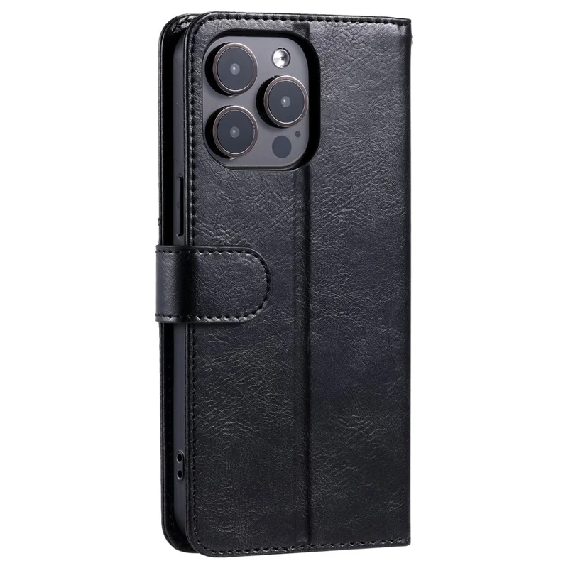 013 Estilo para iPhone 16 Pro Max Case PU Leather Anti-Fall Phone Cover com 6 compartimentos para cartões - Preto