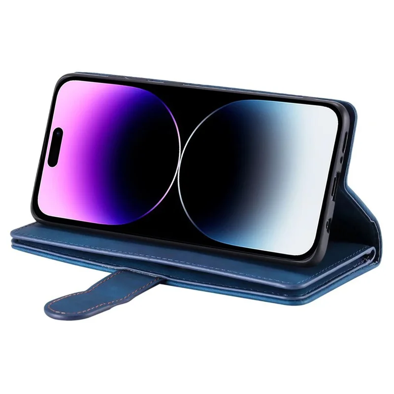 For iPhone 16 Pro Max Case Zipper Pocket 9 Card Slots PU Leather Phone Cover - Blue