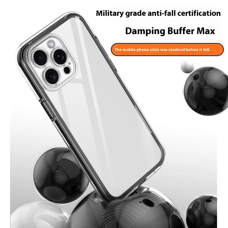 Y1 Series For iPhone 14 Pro Case Vacuum Airbag PC+TPU Phone Cover HD Transparent - Black