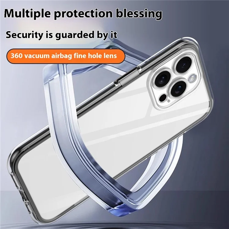 Y1 Series For iPhone 14 Pro Case Vacuum Airbag PC+TPU Phone Cover HD Transparent - Black