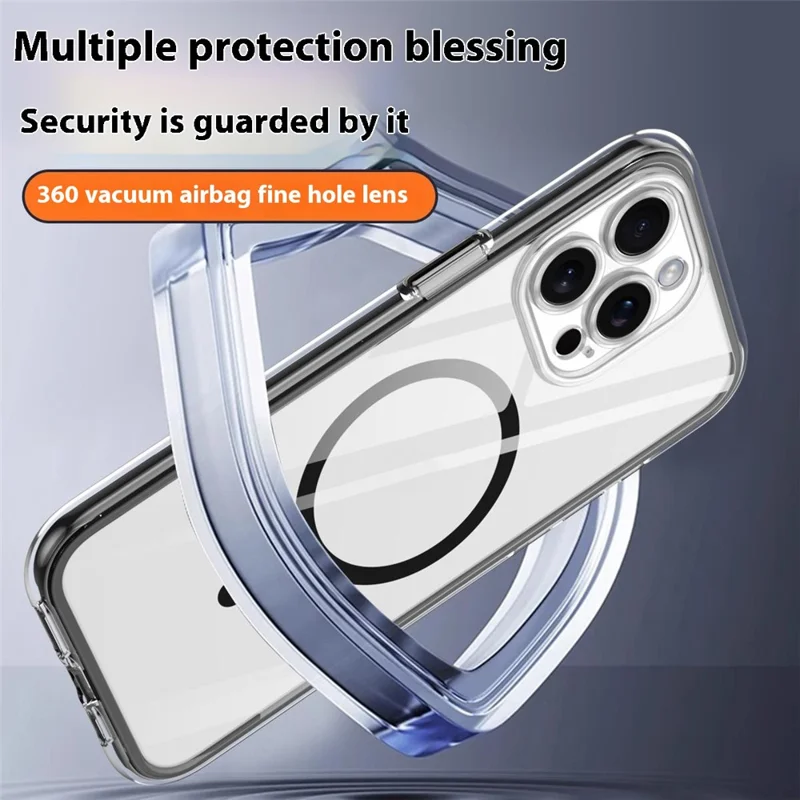 Y1 Series For iPhone 14 Pro Max Clear Case Compatible with MagSafe PC+TPU Phone Cover - Orange