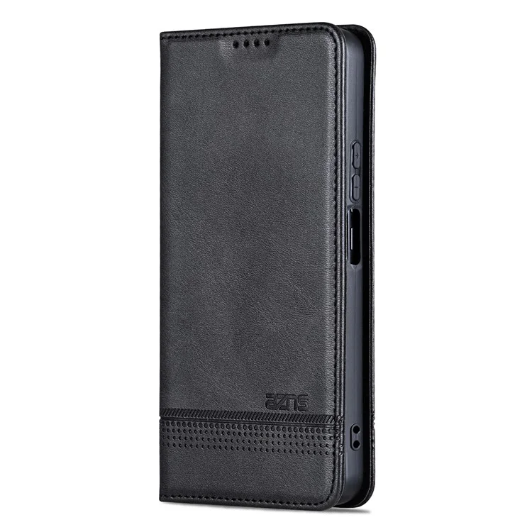 AZNS For Honor Play 60 Plus 5G Phone Case Cowhide Texture PU Leather Phone Cover - Black