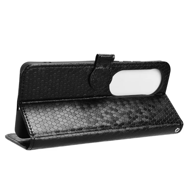 Für vivo S19 5G Wallet Case Dot Pattern Imprint PU Leder Handyhülle - Schwarz