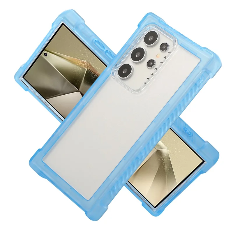For Samsung Galaxy S24 Ultra Case TPU+PC 3-in-1 Protective Matte Phone Cover - Blue