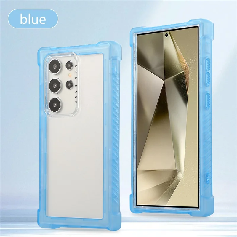 For Samsung Galaxy S24 Ultra Case TPU+PC 3-in-1 Protective Matte Phone Cover - Blue