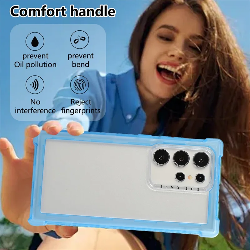For Samsung Galaxy S24 Ultra Case TPU+PC 3-in-1 Protective Matte Phone Cover - Blue