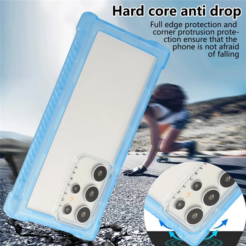 For Samsung Galaxy S24 Ultra Case TPU+PC 3-in-1 Protective Matte Phone Cover - Blue
