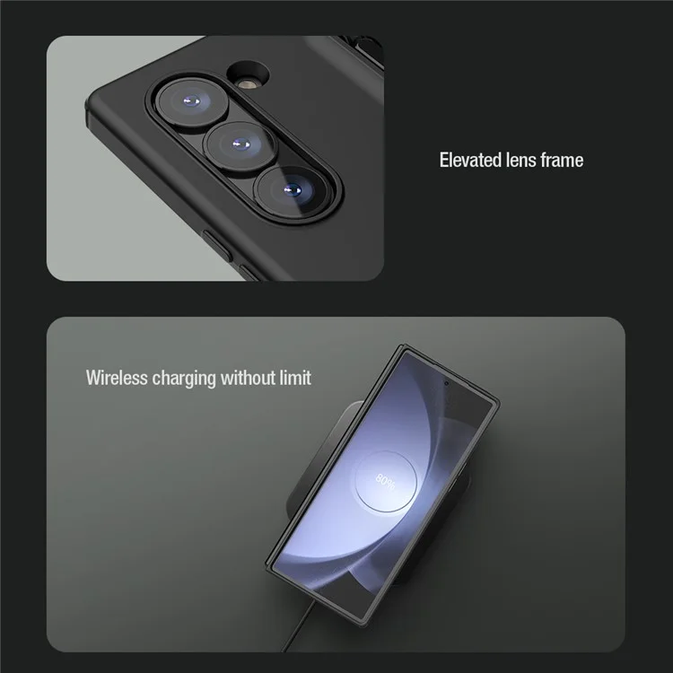 Capa dobrável Flex Pure NILLKIN para Samsung Galaxy Z Fold6 5G, silicone + PC, com caneta stylus - Preto