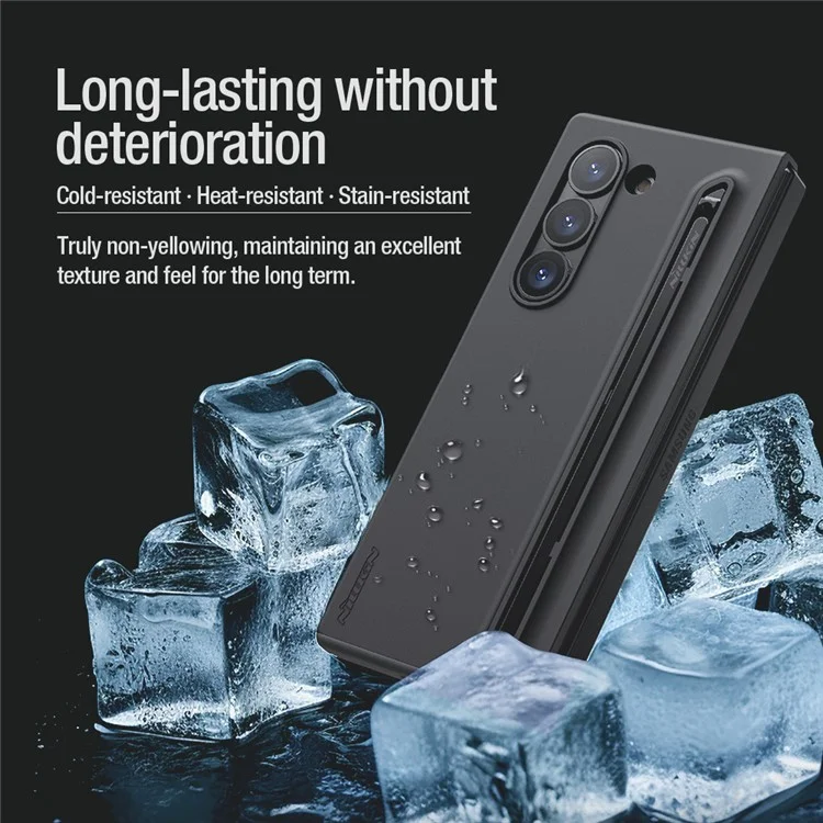 Capa dobrável Flex Pure NILLKIN para Samsung Galaxy Z Fold6 5G, silicone + PC, com caneta stylus - Preto