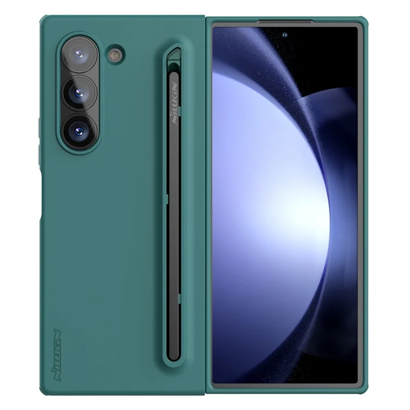 NILLKIN Flex Pure Fold Case for Samsung Galaxy Z Fold6 5G Silicone+PC Phone Cover with Stylus Pen - Green