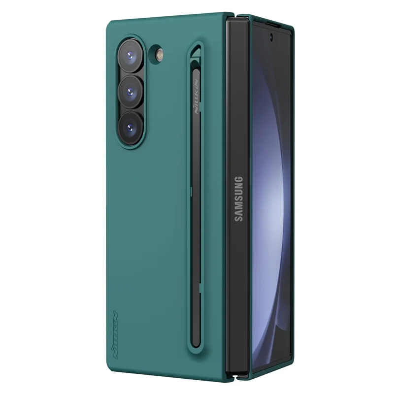 NILLKIN Flex Pure Fold Case for Samsung Galaxy Z Fold6 5G Silicone+PC Phone Cover with Stylus Pen - Green