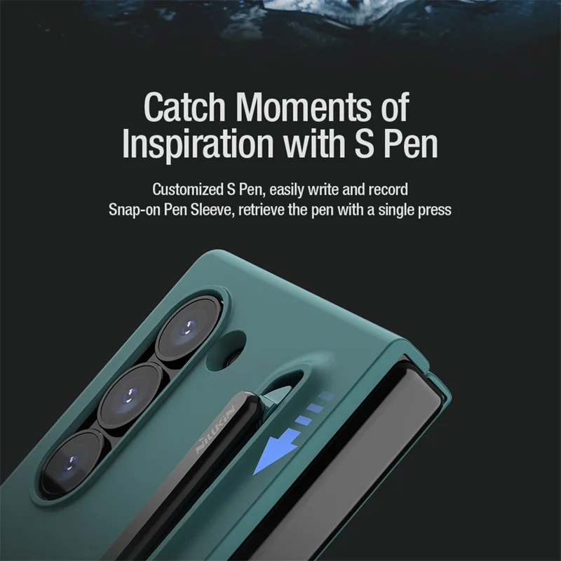 NILLKIN Flex Pure Fold Case for Samsung Galaxy Z Fold6 5G Silicone+PC Phone Cover with Stylus Pen - Green