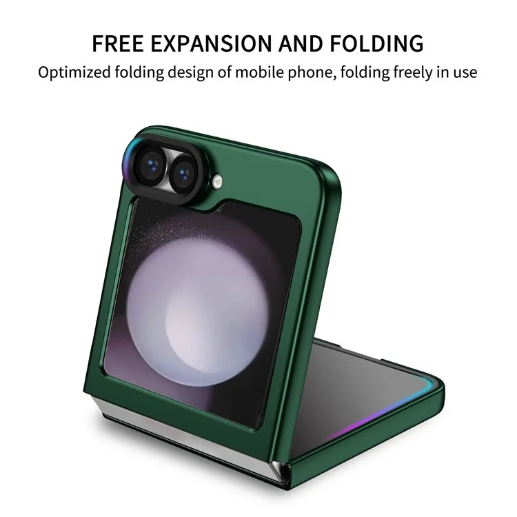 For Samsung Galaxy Z Flip6 5G Case Kickstand Anti-Scratch Hard PC Phone Cover - Green