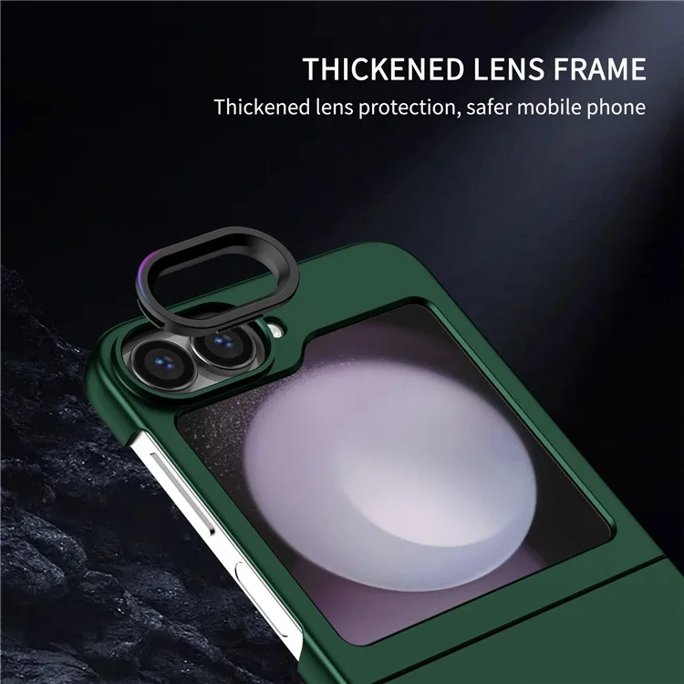 For Samsung Galaxy Z Flip6 5G Case Kickstand Anti-Scratch Hard PC Phone Cover - Green