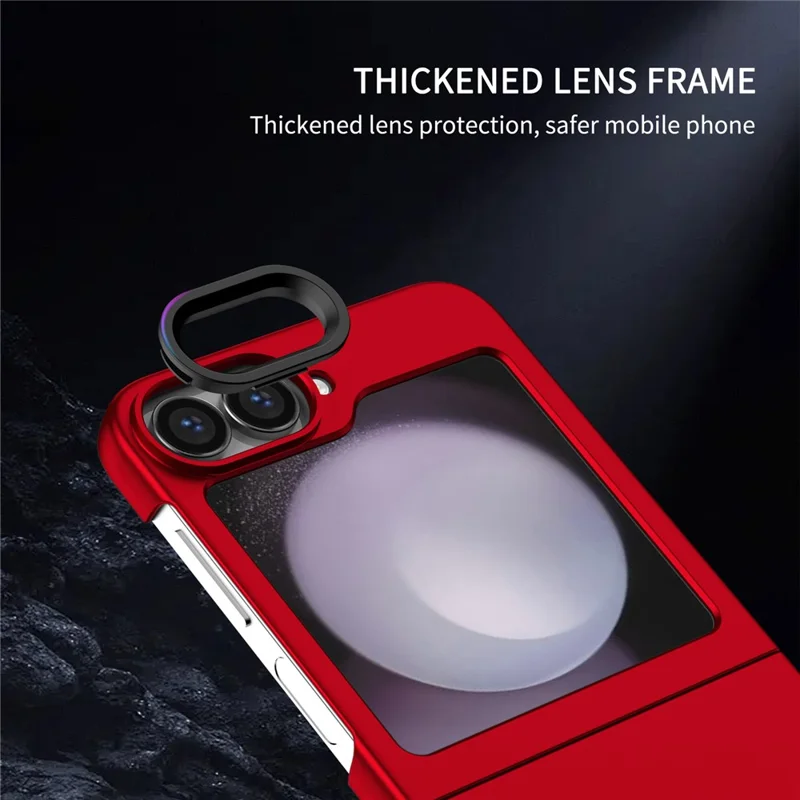 For Samsung Galaxy Z Flip7 FE 5G / Z Flip6 5G Case Kickstand Anti-Scratch Hard PC Phone Cover - Red