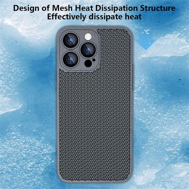 X-LEVEL For iPhone 13 Pro Max Case Hard PC Lens Protection Heat Dissipation Phone Cover - Black