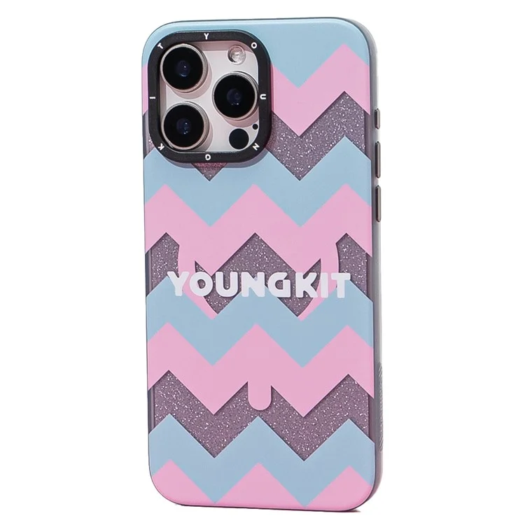 YOUNGKIT Dazzling Series For iPhone 15 Pro Case Hard PC Pattern Phone Cover Compatible with MagSafe - Ola