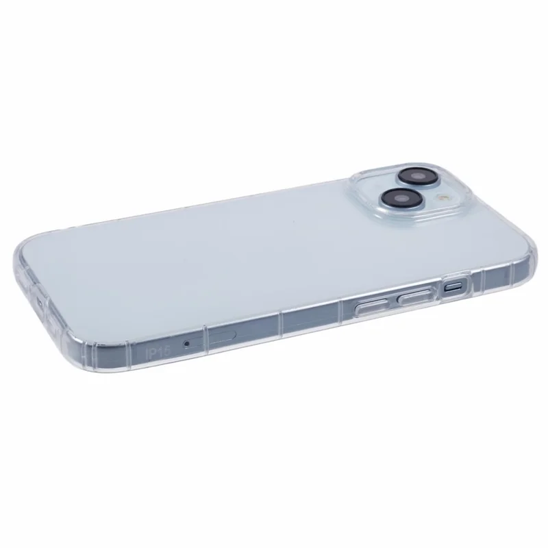 Capa Transparente Anti-Queda para iPhone 15 Capa de TPU para Telefone (Big Rear Lens Hole)