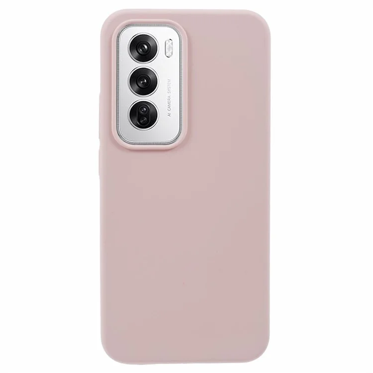 Для Oppo Reno12 5G (Global) Чехол Жидкий Силиконовый Защитный Чехол Для Телефона Однотонный - Розовый