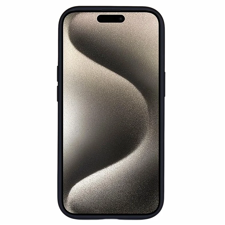 Coque pour iPhone 15 en TPU+PC avec texture fibre de carbone et support magnétique rotatif