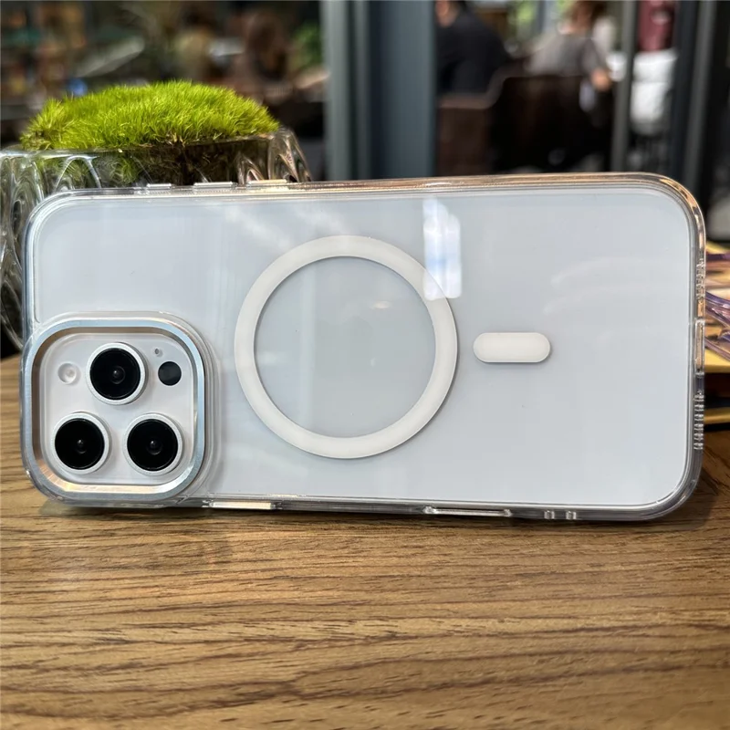 For iPhone 16 Pro Case Compatible with MagSafe PC+TPU Shockproof Phone Cover - White