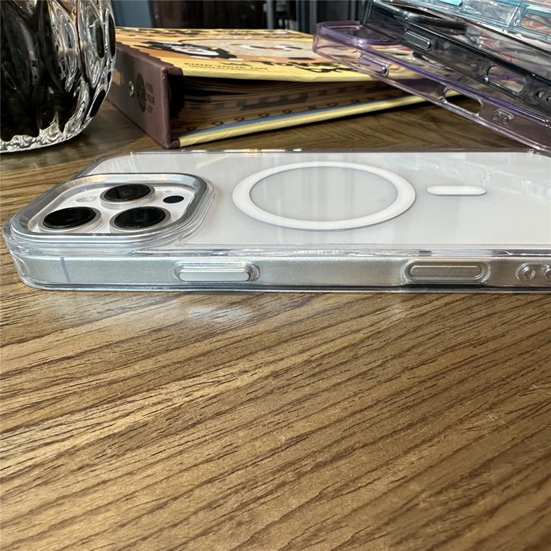 For iPhone 16 Pro Case Compatible with MagSafe PC+TPU Shockproof Phone Cover - White