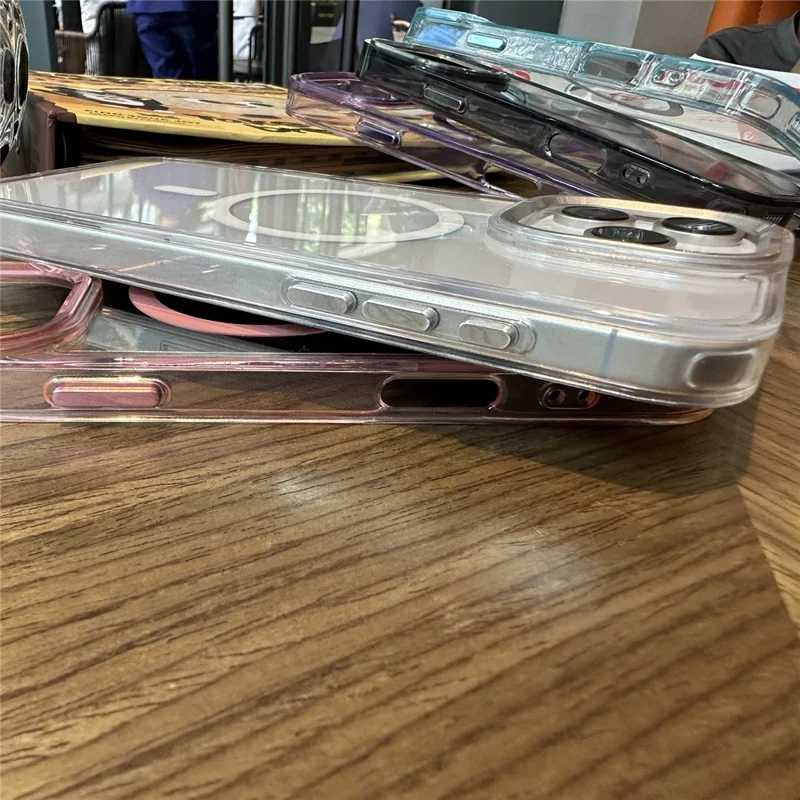 For iPhone 16 Pro Case Compatible with MagSafe PC+TPU Shockproof Phone Cover - White