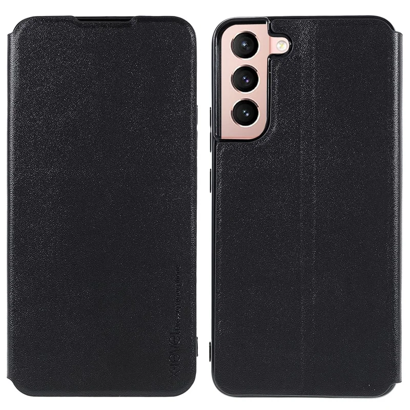 X-LEVEL Colorful-2 Series For Samsung Galaxy S23+ Case Magnetic Absorption Leather Phone Cover - Black