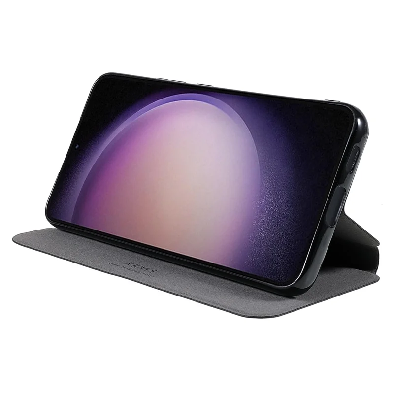 X-LEVEL Colorful-2 Series For Samsung Galaxy S23+ Case Magnetic Absorption Leather Phone Cover - Black