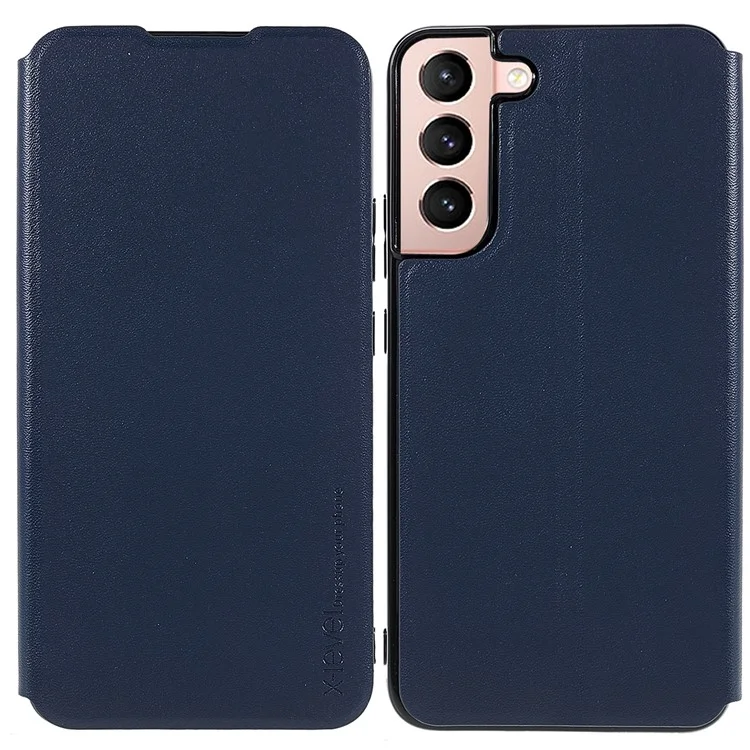 X-LEVEL Colorful-2 Series For Samsung Galaxy S23 Case Stand Leather Phone Cover Magnetic Absorption - Dark Blue