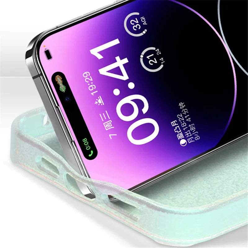 X-LEVEL For iPhone 14 Pro Case Aurora Laser PC+TPU Phone Shockproof Cover - Colorful