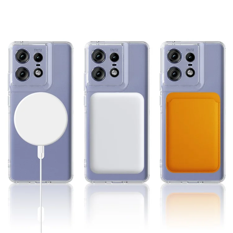 Für Motorola Edge 50 Pro 5G Klare Hülle TPU+Acryl Magnetische Telefonabdeckung Kompatibel mit MagSafe