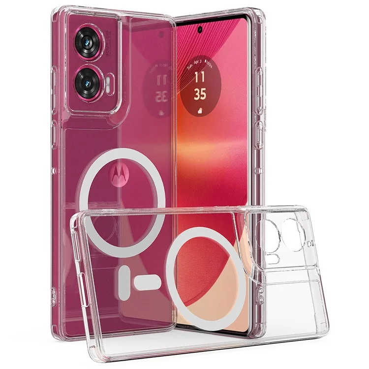 Para Motorola Edge 50 Fusion 5G Capa TPU+Acrílico Capa de Telefone Magnética Compatível com MagSafe