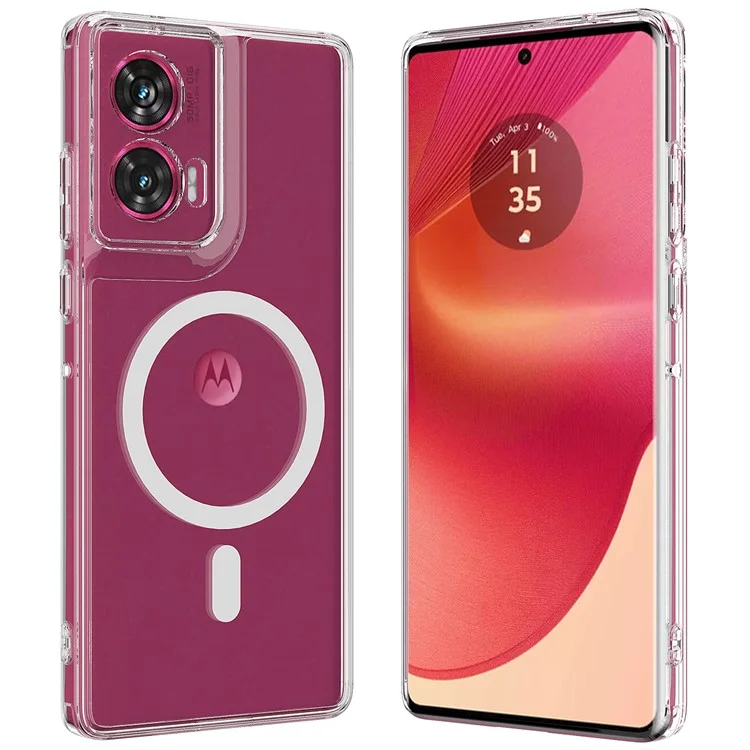 Para Motorola Edge 50 Fusion 5G Capa TPU+Acrílico Capa de Telefone Magnética Compatível com MagSafe