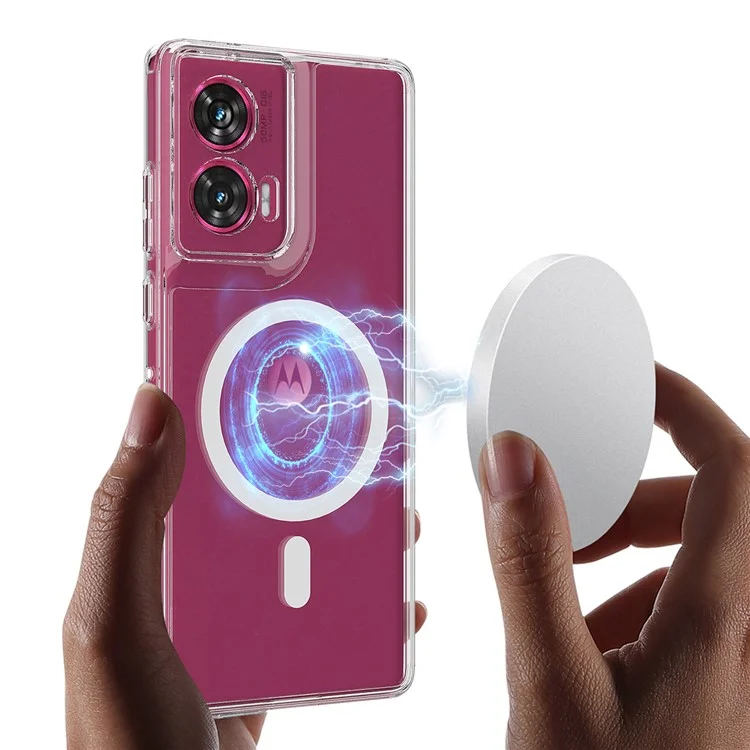 Para Motorola Edge 50 Fusion 5G Capa TPU+Acrílico Capa de Telefone Magnética Compatível com MagSafe
