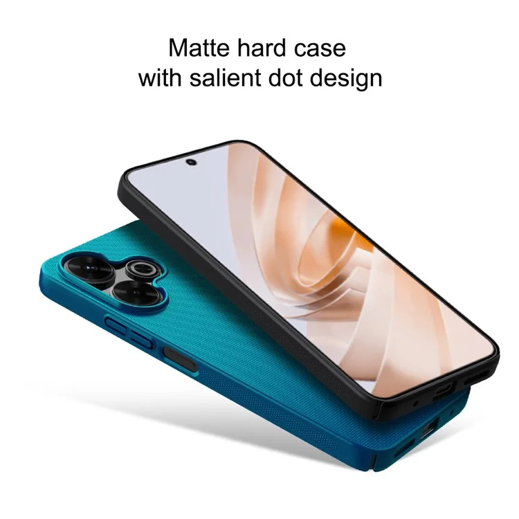 NILLKIN Frosted Shield Phone Case per Xiaomi Redmi 13 5G / 13 4G / Note 13R 5G / Poco M6 4G Custodia rigida in PC - Nero