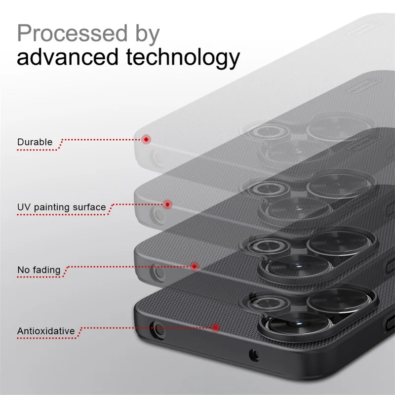 NILLKIN Frosted Shield Phone Case for Xiaomi Redmi 13 5G / 13 4G / Note 13R 5G / Poco M6 4G Hard PC Back Cover - Blue