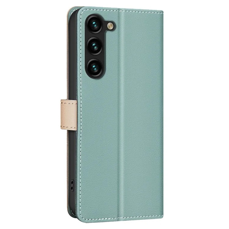 BINFEN COLOR BF33 Pour Samsung Galaxy S23 Étui en cuir pour téléphone RFID Blocking Card Slots - Vert